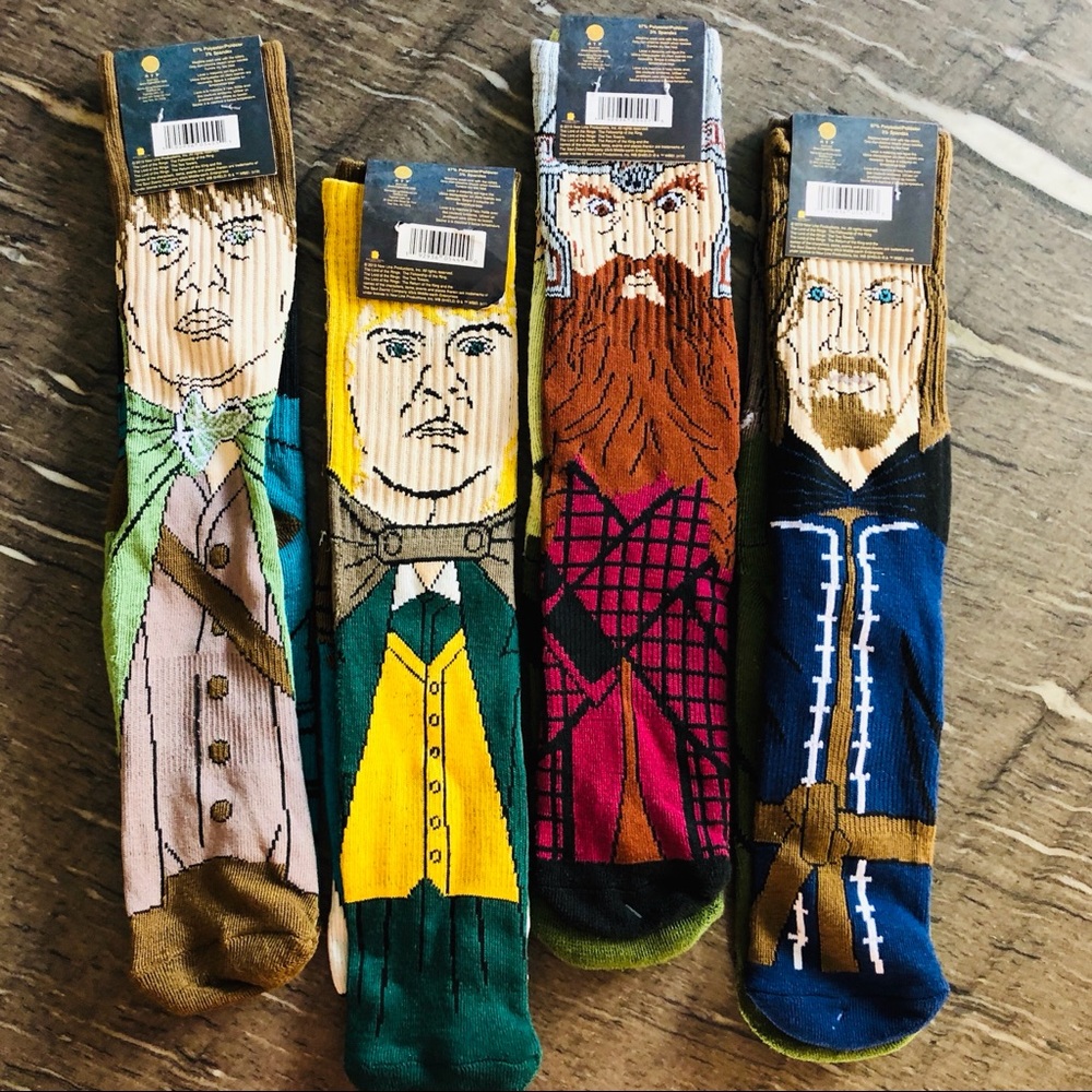 Lord of the Rings Character Socks 4 Pair NWT 6-12